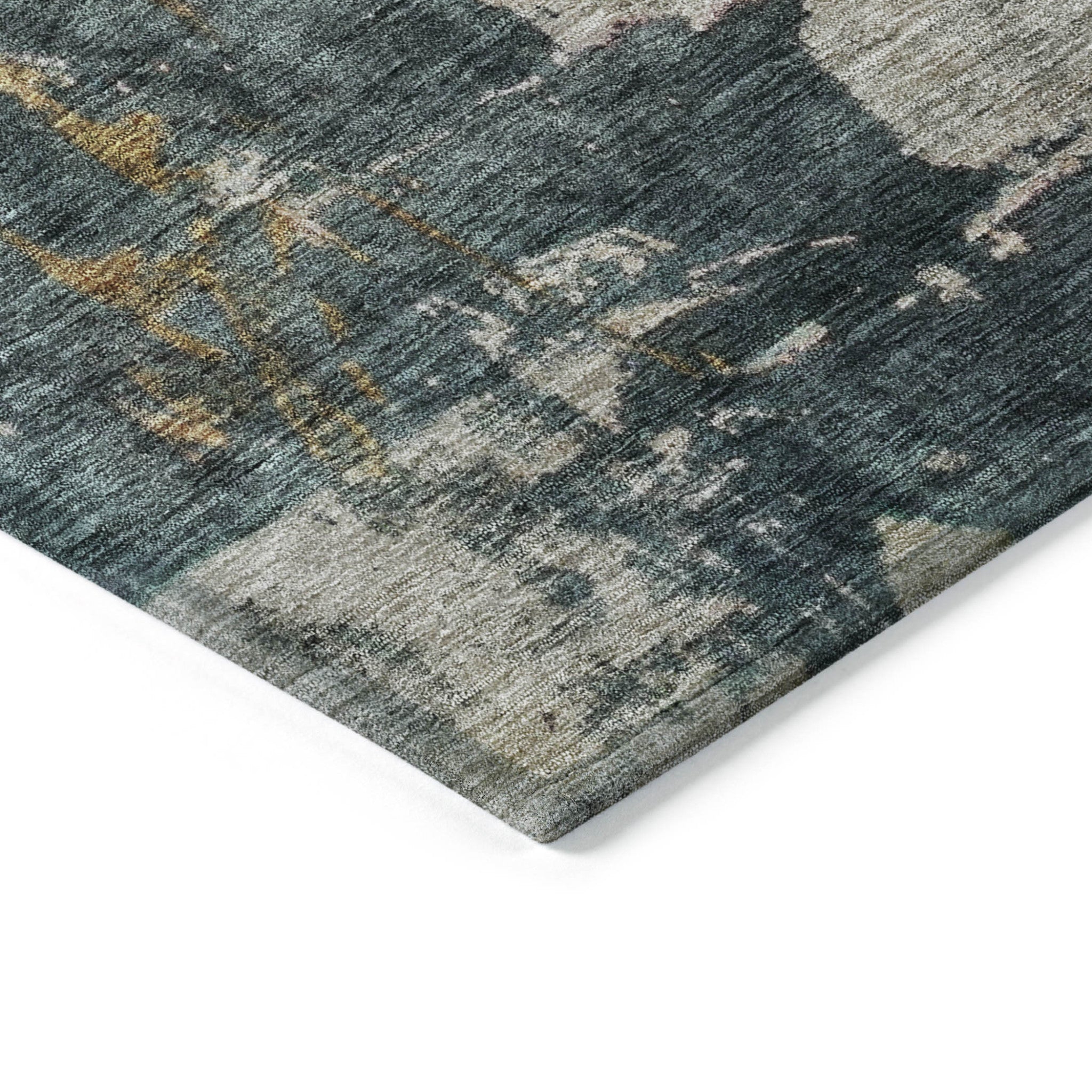 3' X 5' Taupe Blue And Lavender Abstract Washable Indoor Outdoor Area Rug