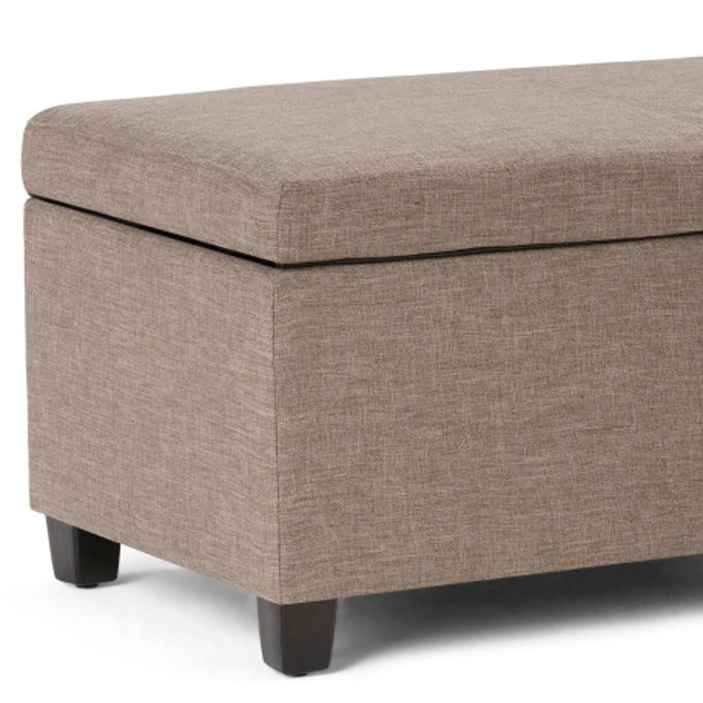 48" Dark Brown and Fawn Upholstery Storage Ottoman